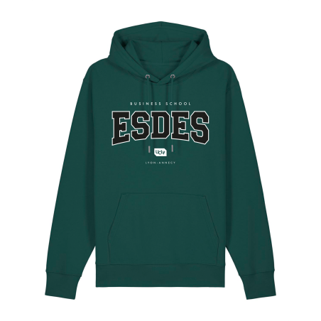 Hoodie ESDES vert foncé – Sweat à capuche unisexe