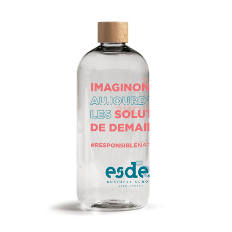 Gourde ESDES – Verre & Bouchon bois